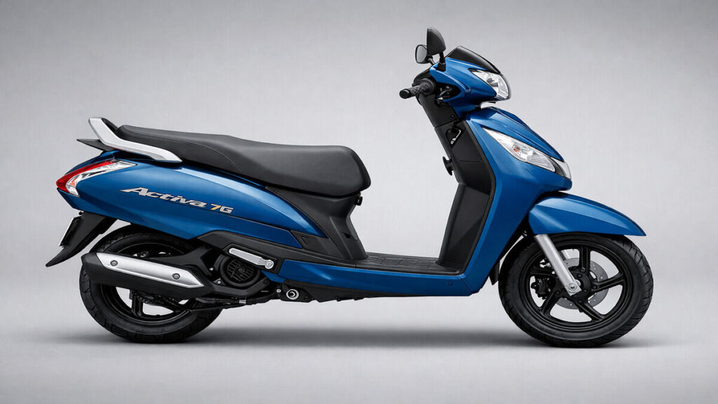 Honda Activa 7G blue side profile scooter