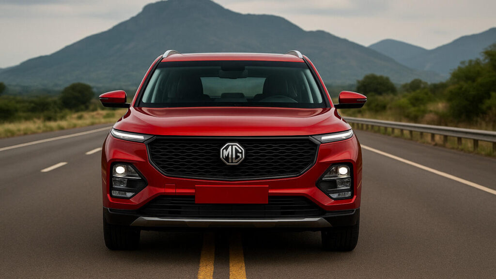 Red MG Hector front view